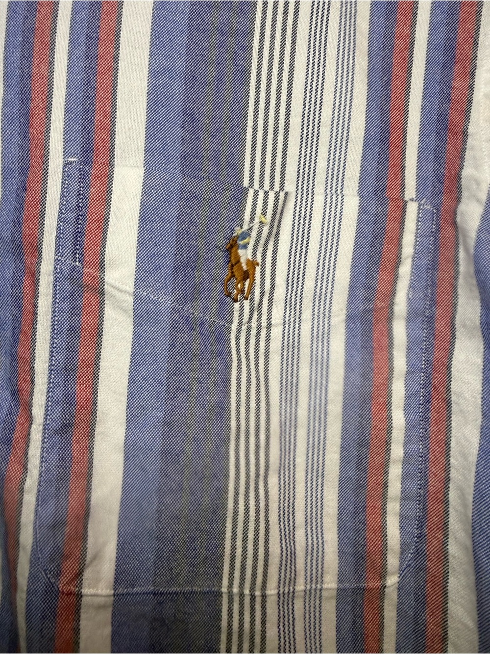 Polo Ralph Lauren Blue Vertical Stripe Button-Down 100% Cotton men’s Medium - Picture 2 of 10